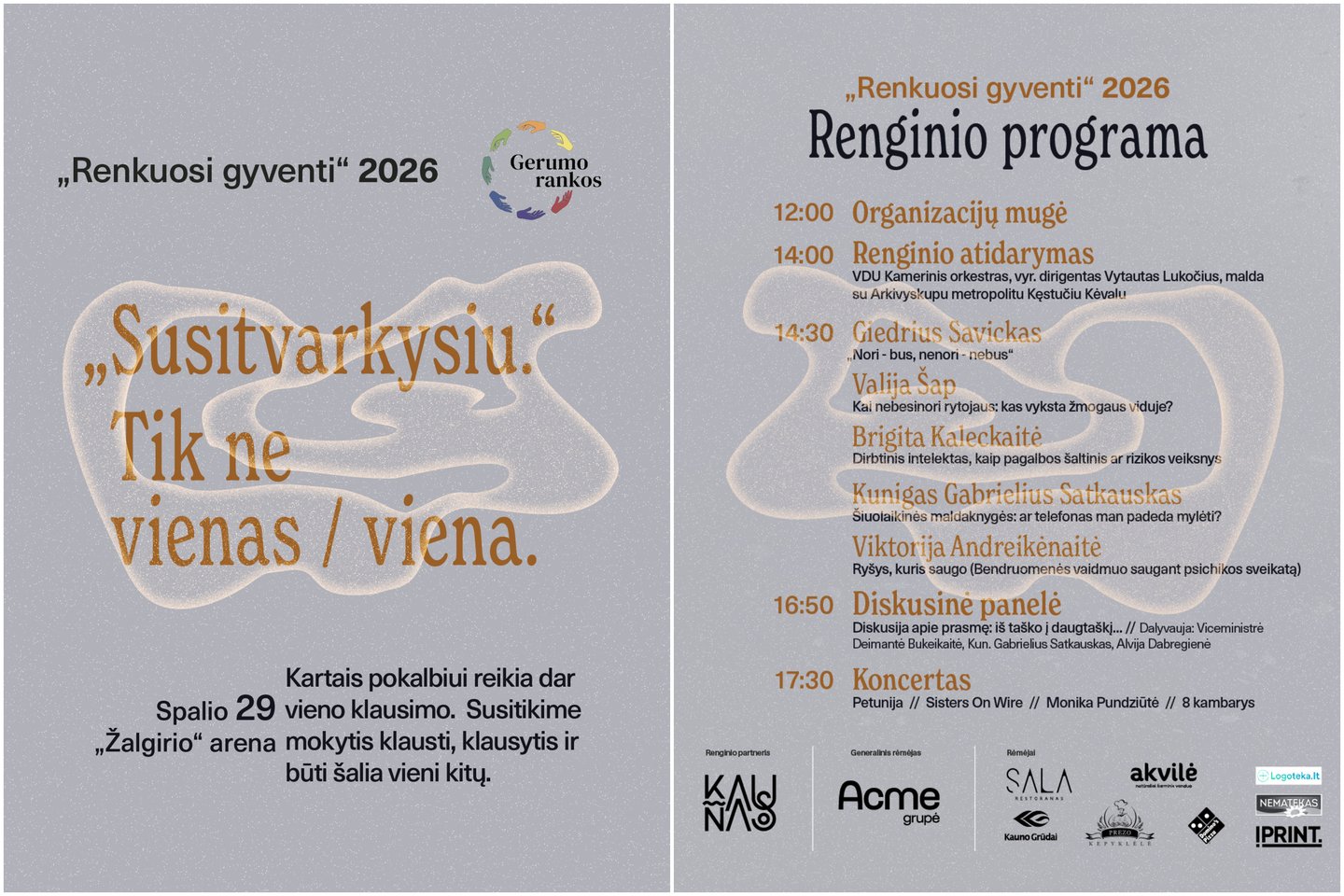 Spalio 29 d. Kauno „Žalgirio“ arenoje jau septintą kartą įvyks nemokamas smurto ir savižudybių prevencijos renginys „Renkuosi gyventi“.