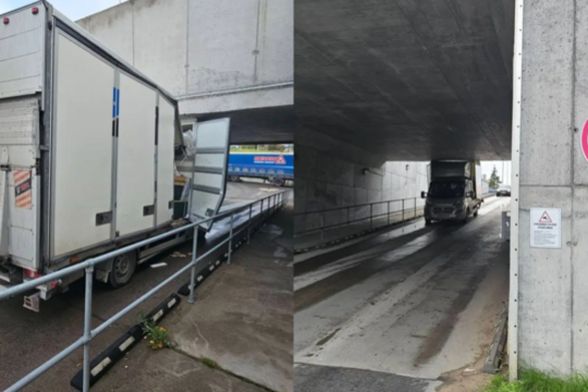 Šiame tunelyje vėl įstrigo automobilis: „Kažkaip dažnai čia neįsivertina“