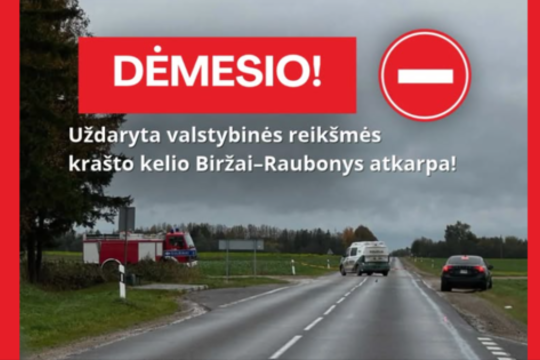 Svarbi žinia: uždarytas valstybinės reikšmės kelias, vedantis pro drono kritimo vietą