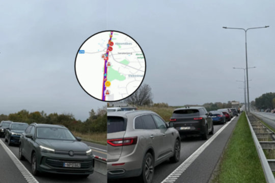 Avarija ir kelio darbai magistralėje suformavo 10 km spūstį