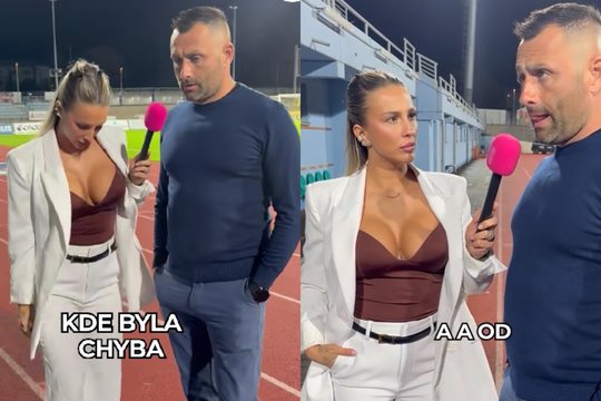 Nejaukus futbolo trenerio interviu tapo interneto sensacija: vengė žiūrėti į žavią žurnalistę