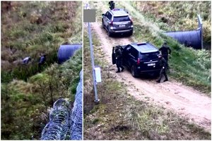 Metalo žirklėmis nešini migrantai iš Baltarusijos į Lietuvą brido pralaidos vamzdžiu