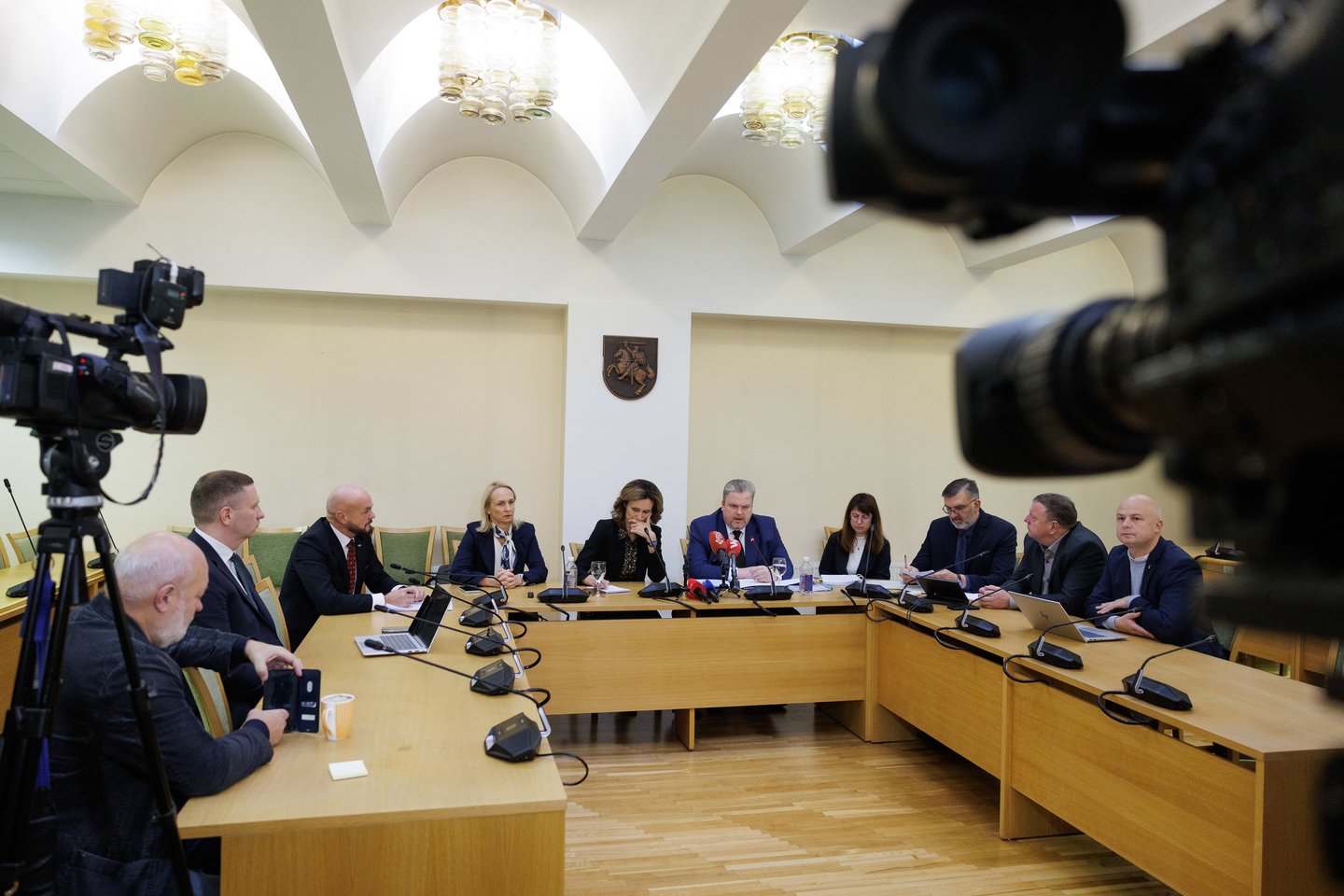 Taurimas Valys susitinka su Liberalų sąjūdžio frakcija.<br>V. Skaraičio nuotr.