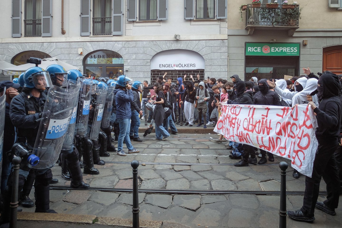 Protestas ir riaušės Italijoje.<br>EPA/ELTA nuotr.
