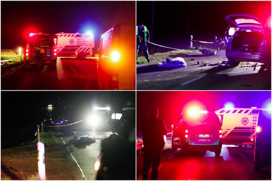 Vaizdai iš tragiškos avarijos vietos: „Audi“ nepraleido motociklo, žuvo jaunas vyras