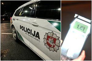 Girtas BMW vairuotojas greta Vilniaus netilpo transporto žiede – atsidūrė griovyje