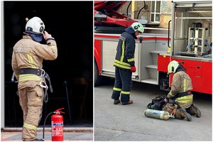 Į psichiatrinės ligoninės kiemą Vilniuje sulėkė pusė sostinės ugniagesių – rūkykloje rado tik rūkančią moterį