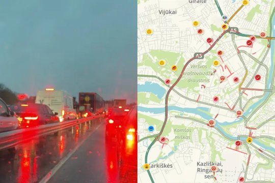 Kauno Vakariniame aplinkkelyje – masinė avarija: susidūrė apie 10 automobilių
