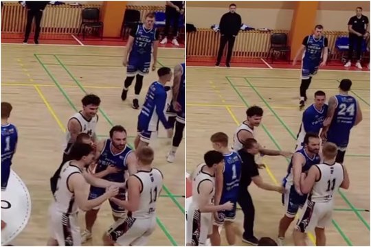 Agresijos protrūkis RKL krepšinio aikštėje baigėsi nutrauktu maču