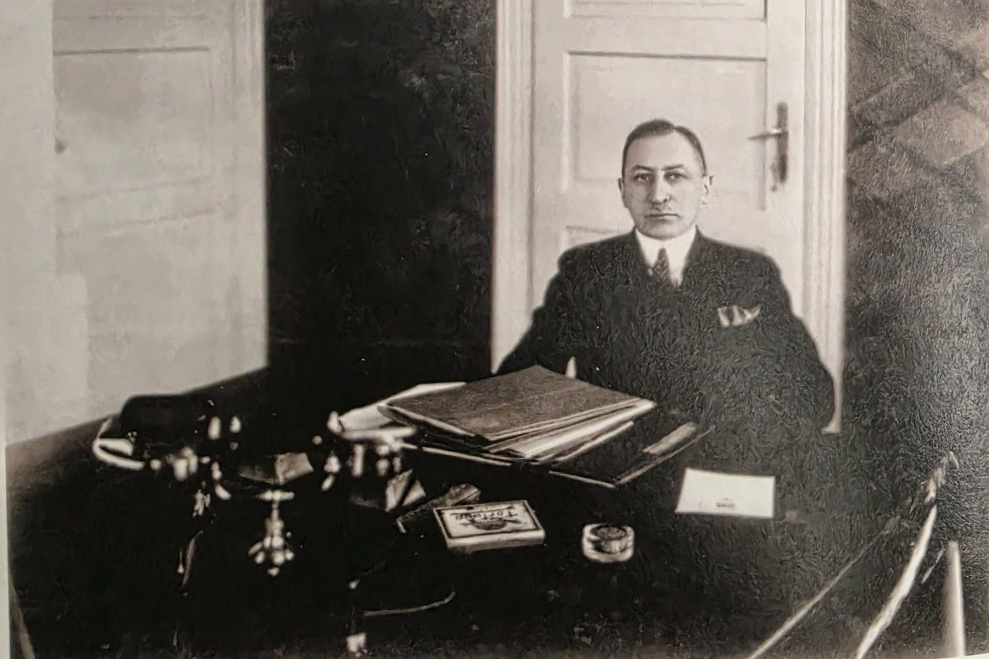 Akcinės bendrovės „I.B. Volfas-Engelman“ valdybos narys ir direktorius Sulimas Volfas. Kaunas XX a. 4 dešimtmetis.<br> LCVA nuotr.